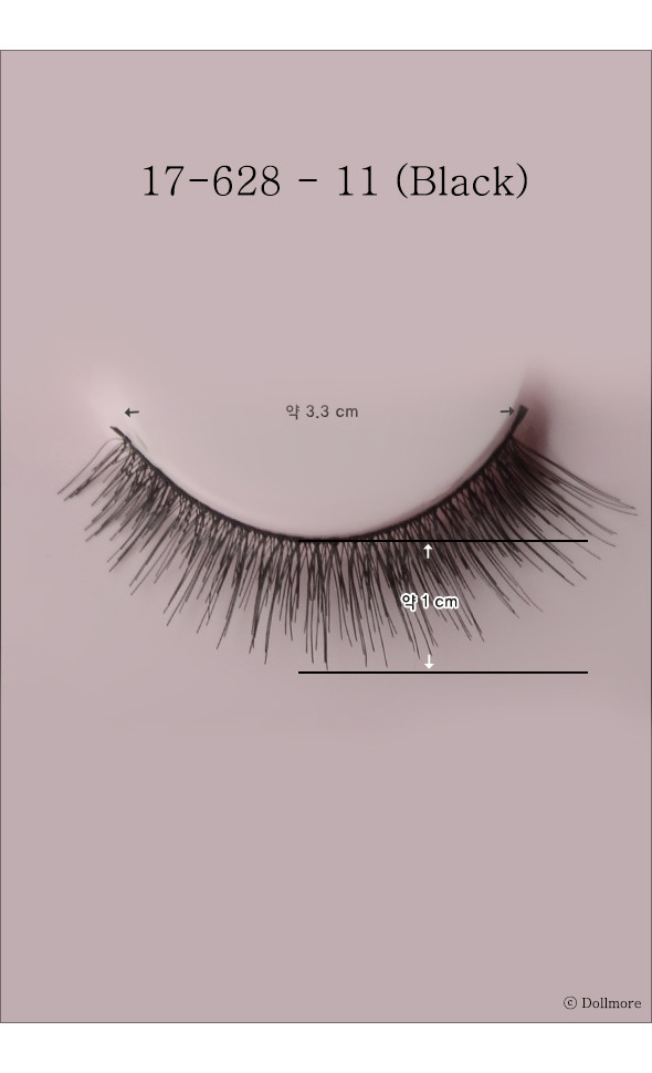 Eyelashes for dolls - 17-628 - 11 (Black)