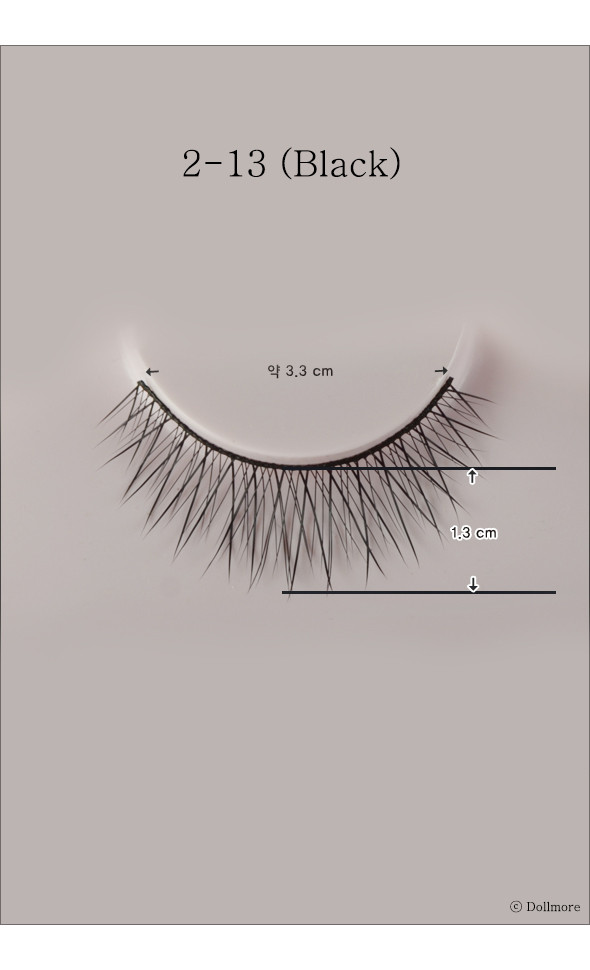 Eyelashes for dolls - 2-13 (Black)