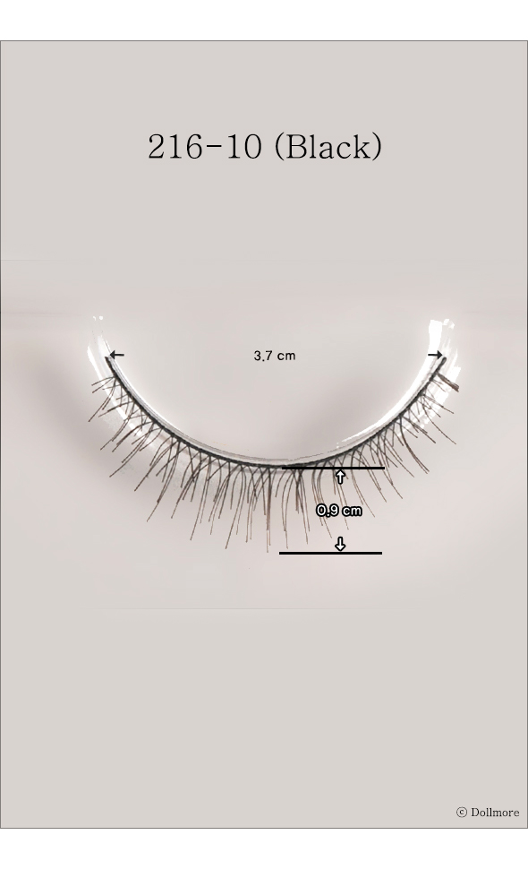 Eyelashes for dolls - 216-10 (Black)