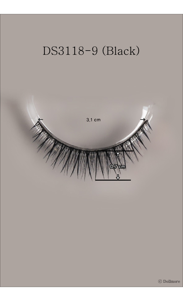 Eyelashes for dolls - 3118-9 (Black)