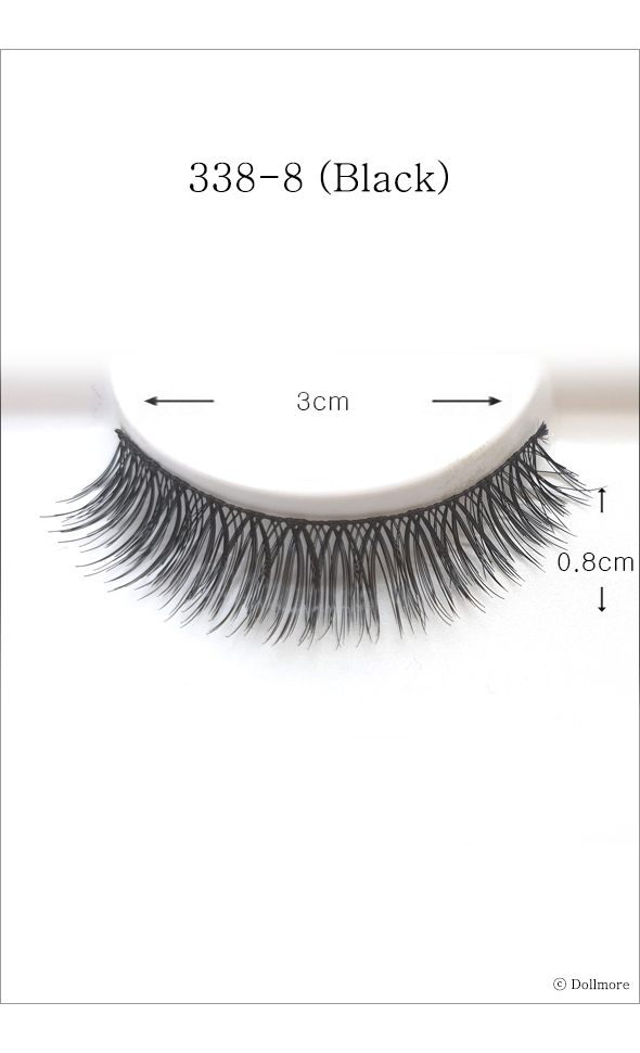 Eyelashes for dolls - 338-8 (Black)