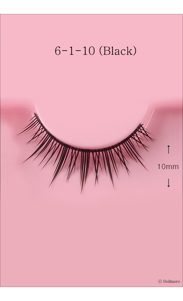 Eyelashes for dolls - 6-1-10 (Black)