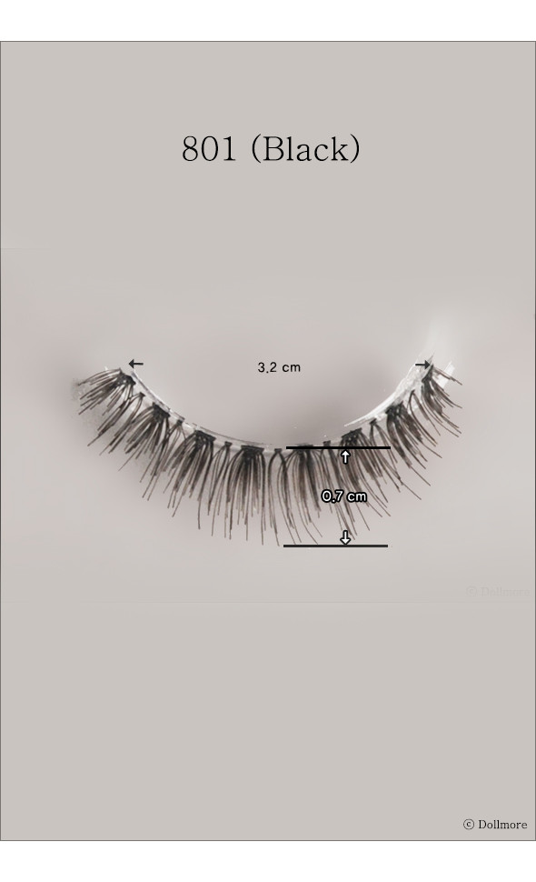 Eyelashes for dolls - 801 (Black)