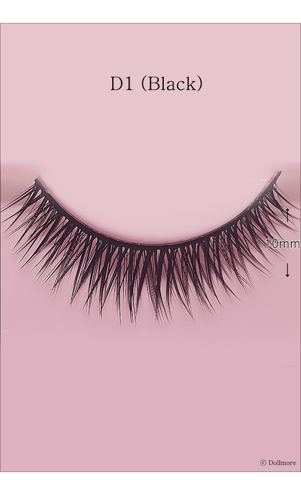 Eyelashes for dolls - D1 (Black)