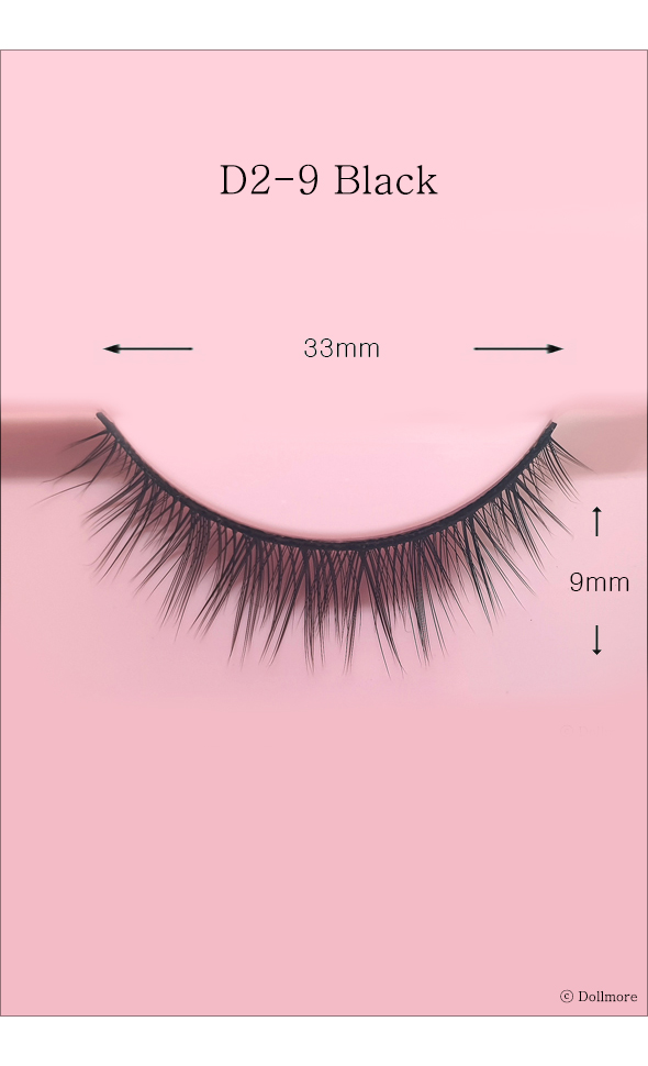 Eyelashes for dolls - D2-9 Black