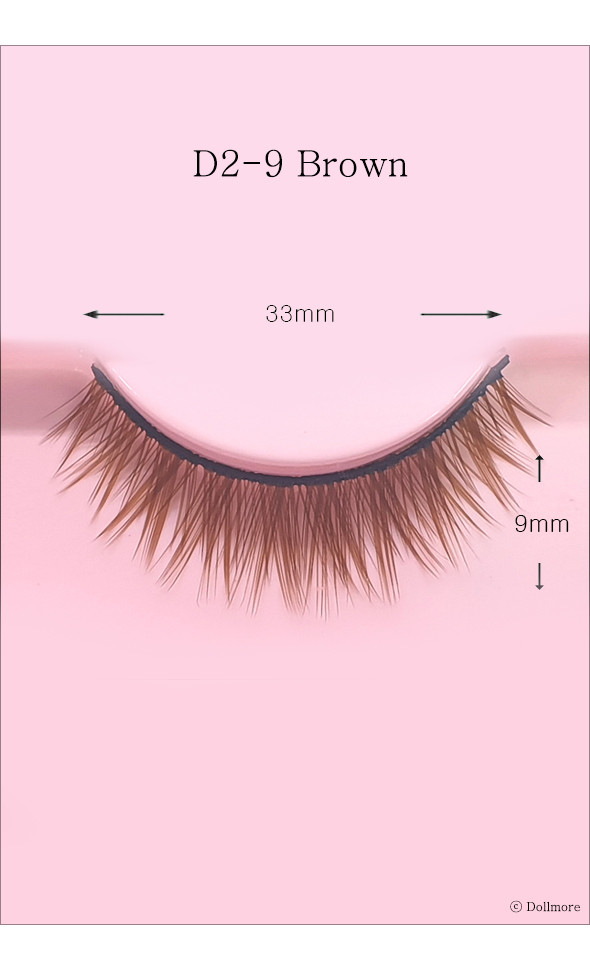 Eyelashes for dolls - D2-9 Brown