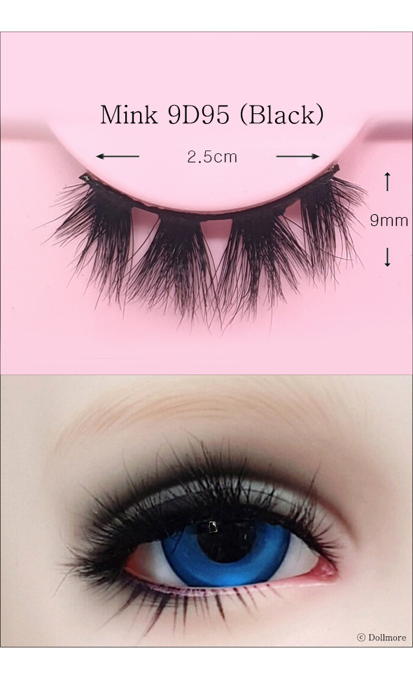 Eyelashes for dolls - Mink 9D95 (Black)
