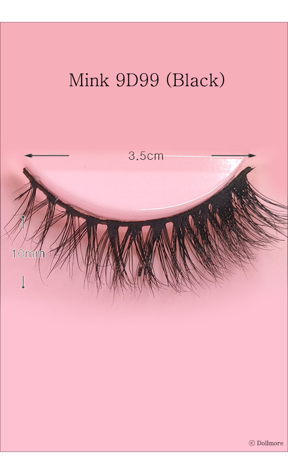 Eyelashes for dolls - Mink 9D99 (Black)