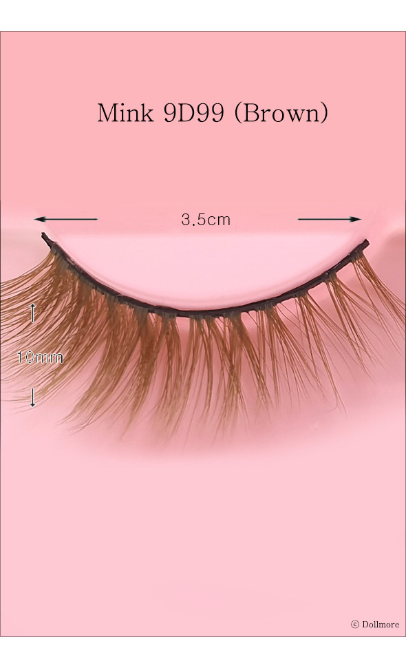 Eyelashes for dolls - Mink 9D99 (Brown)