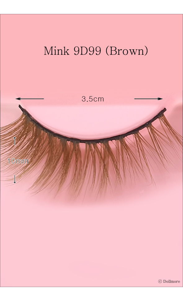 Eyelashes for dolls - Mink 9D99 (Brown)