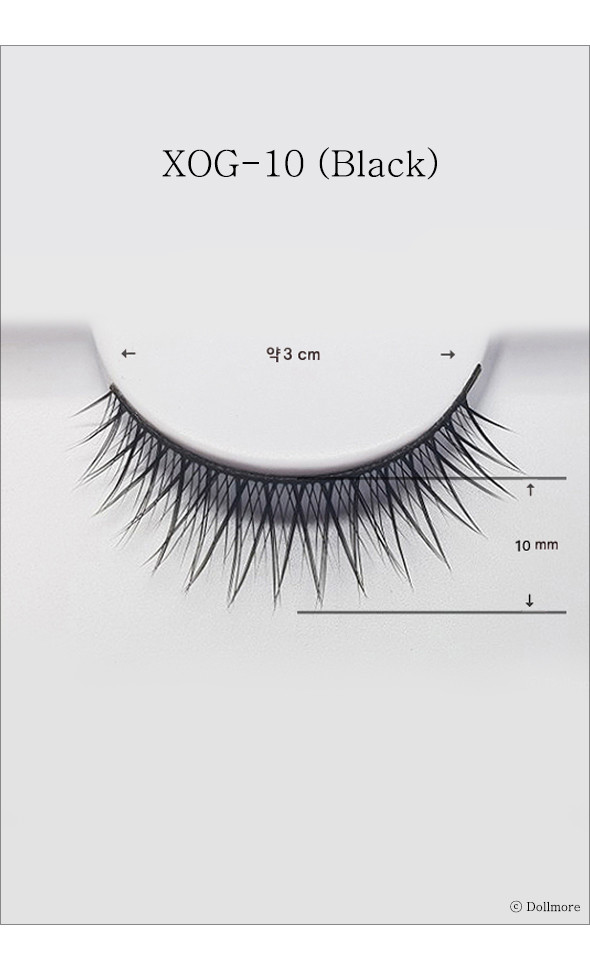 Eyelashes for dolls - XOG-10 (Black)