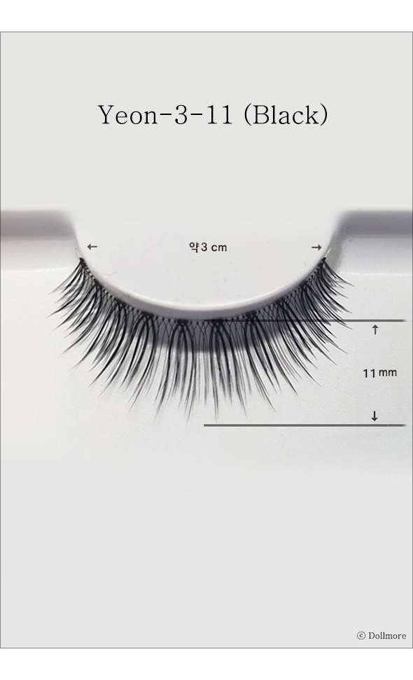 Eyelashes for dolls - Yeon-3-11 (Black)