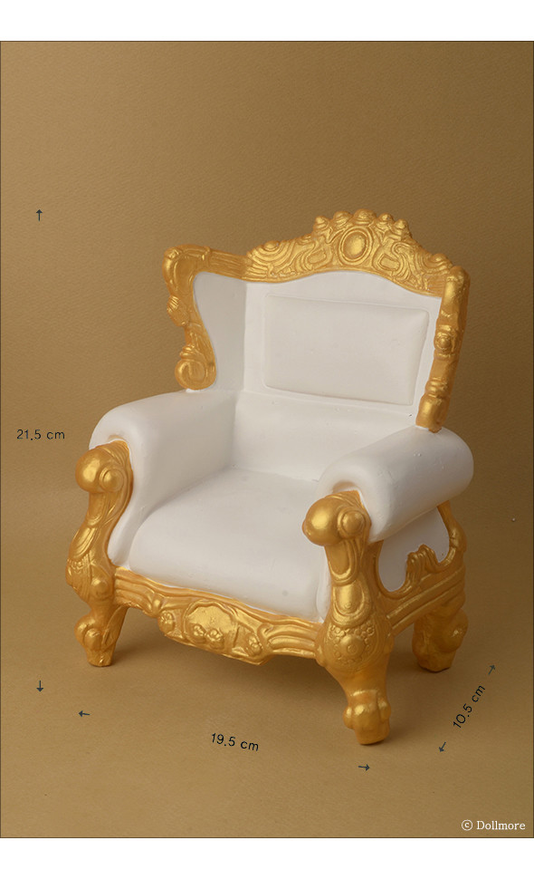 1/4 Scale MSD Size Rococo Chair (Ivory/Gold)