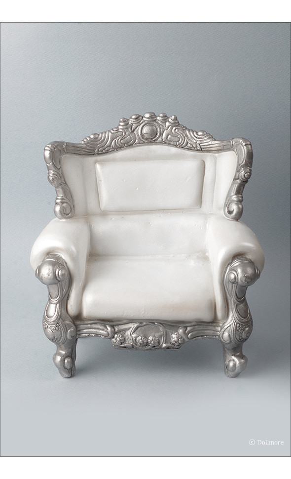 1/4 Scale MSD Size Rococo Chair (Ivory/Silver)
