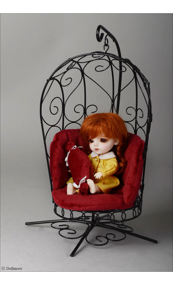 1/6 Scale Bird Cage Style Iron Chair (소파 Black/Red)