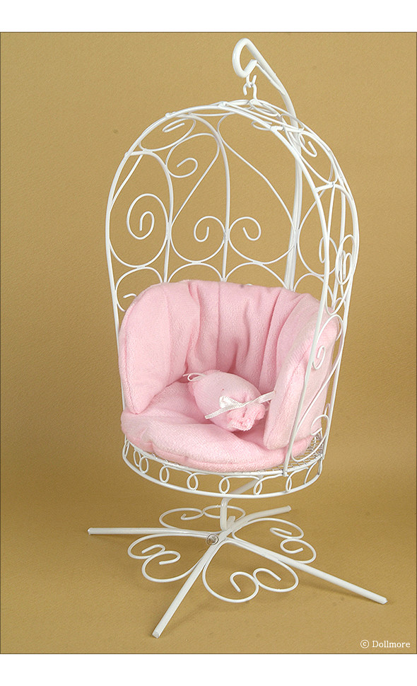 1/6 Scale Bird Cage Style Iron Chair (소파 White/Pink)