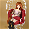 1/6 Scale Bird Cage Style Iron Chair (소파 White/Red)