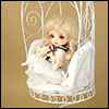 1/6 Scale Bird Cage Style Iron Chair (소파 White/White)