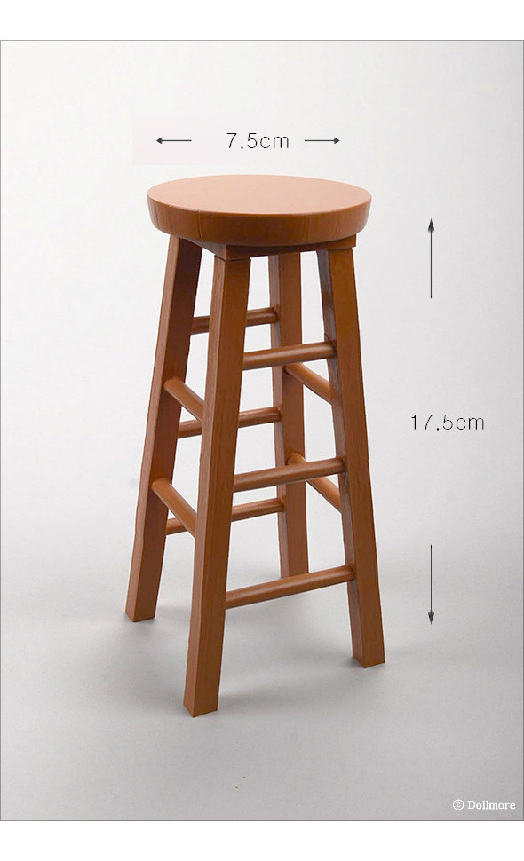 MSD - Poli Stone Round Stool Chair (L Brown)