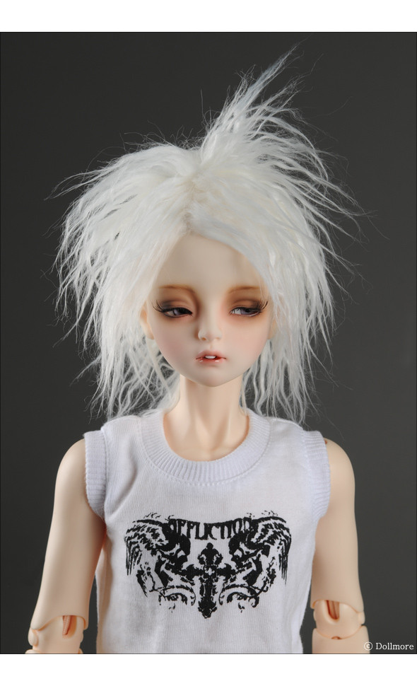 (8-9) Mohair Short style wig (White)