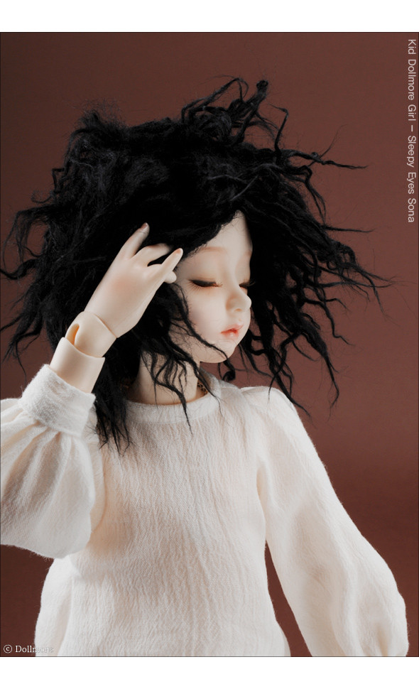 (7-8) Mohair Wave Short style wig (Black)