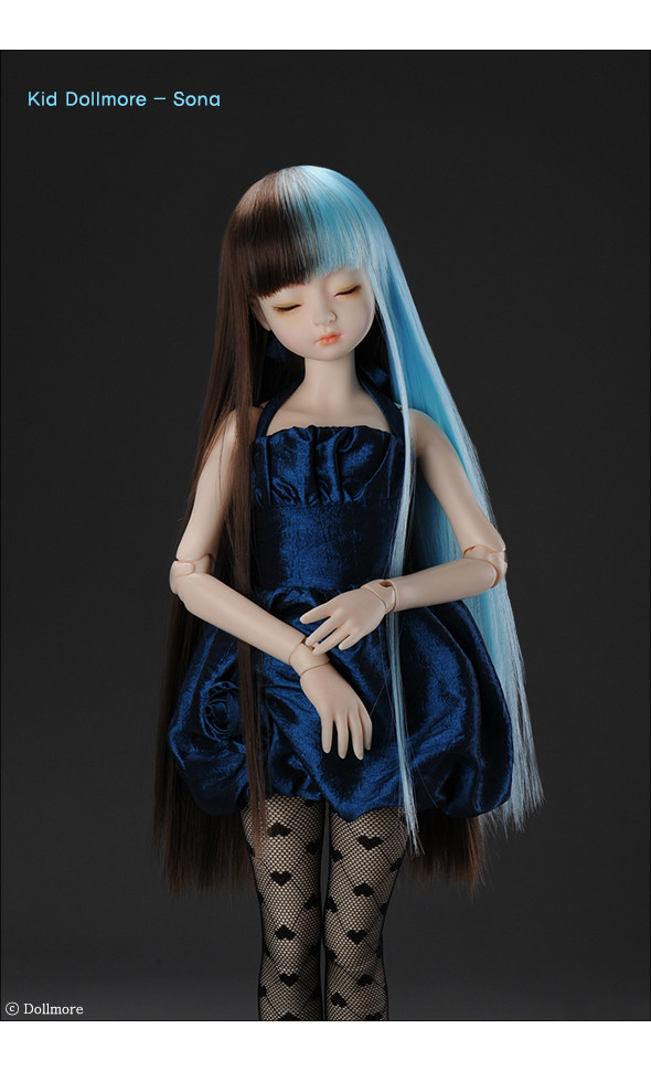 (7-8) Long Sera Straight Wig (Mirror Blue)