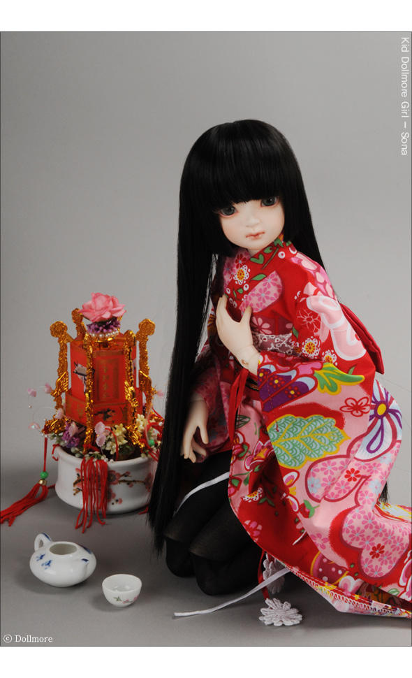 (7-8) Hime Long Wig (Black)