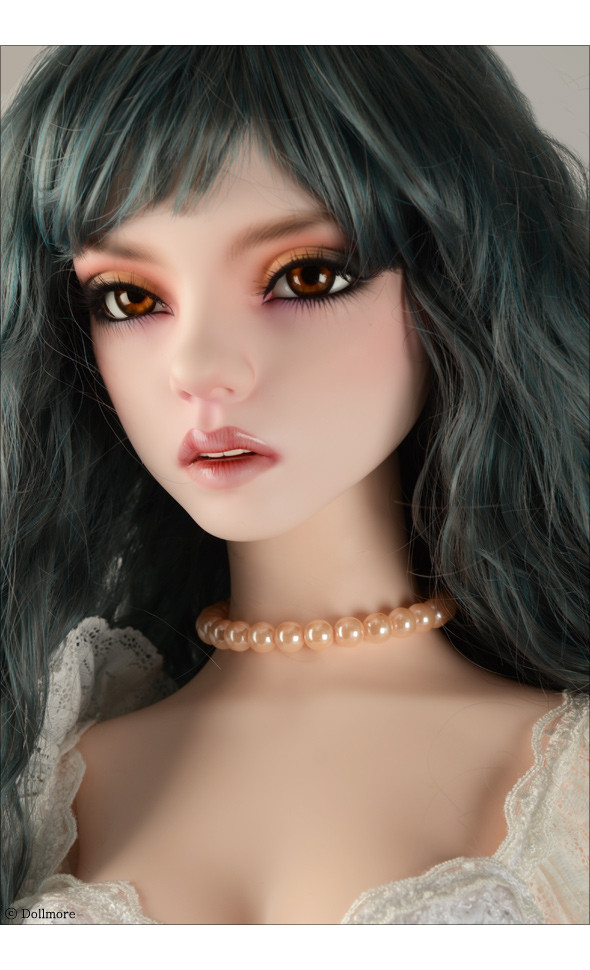 Trinity Doll Size - Simple Pearl Necklace (Big Ball Coral)