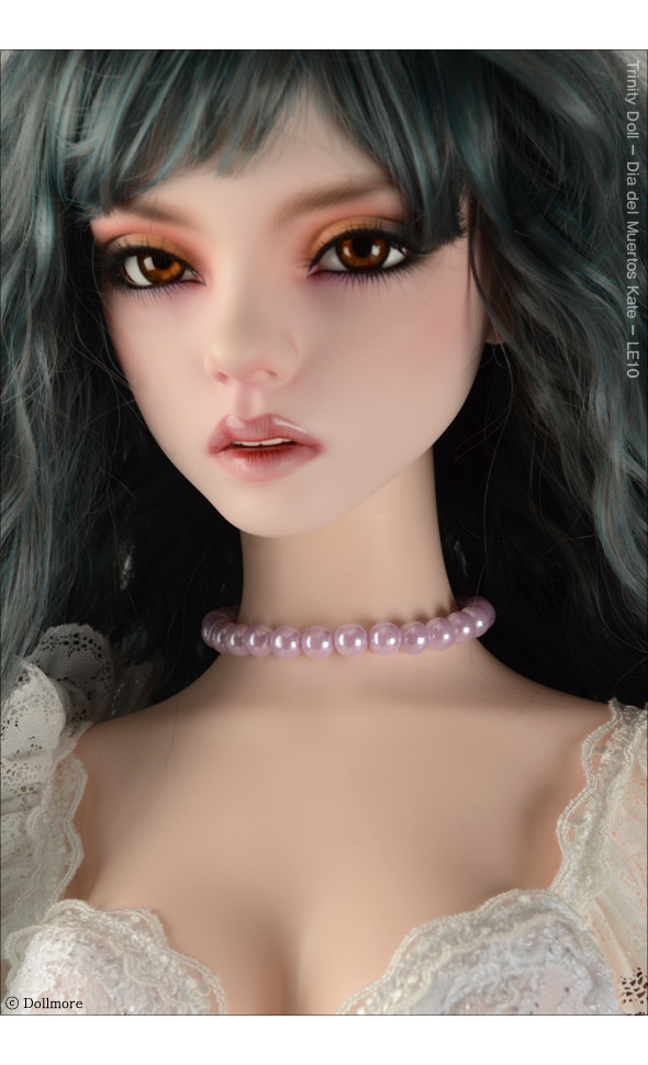 Trinity Doll Size - Simple Pearl Necklace (Big Ball Violet)