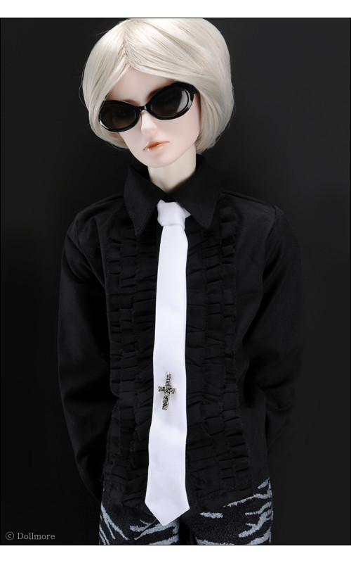 Model Doll Size - Cross Necktie(White)
