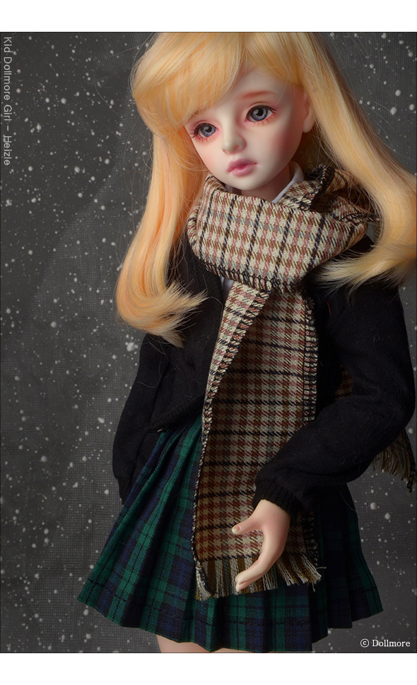 Model & MSD - Check Woolen Muffler (P - Brown)