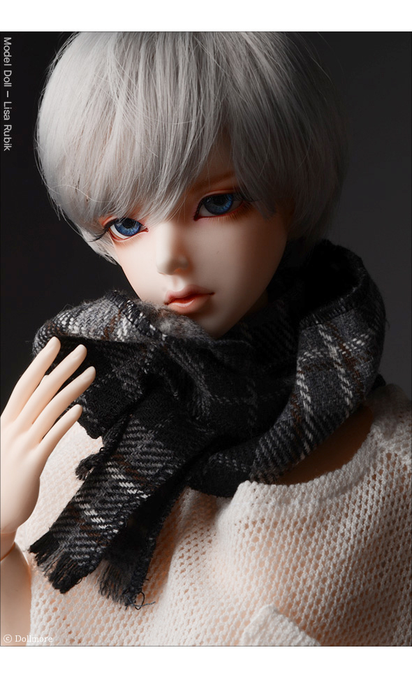 Model & MSD - Chrono Check Woolen Muffler (Gray)