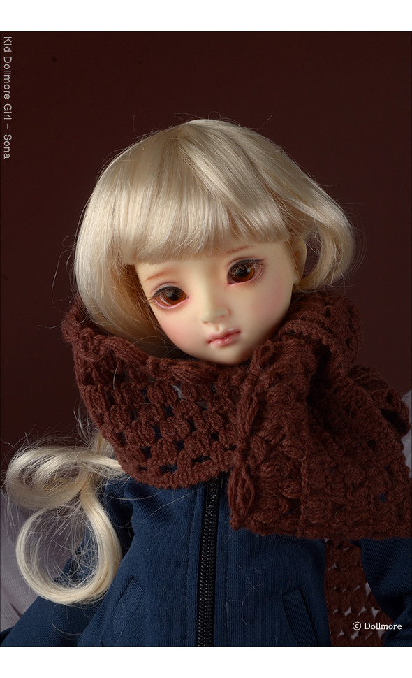 Model & MSD - Drizzly Knit Muffler (Brown)