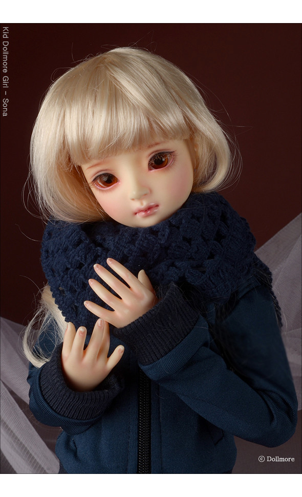 Model & MSD - Drizzly Knit Muffler (D.Blue)