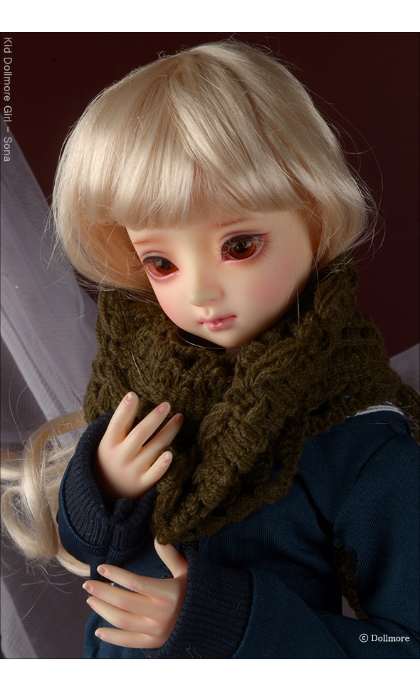 Model & MSD - Drizzly Knit Muffler (Khaki)