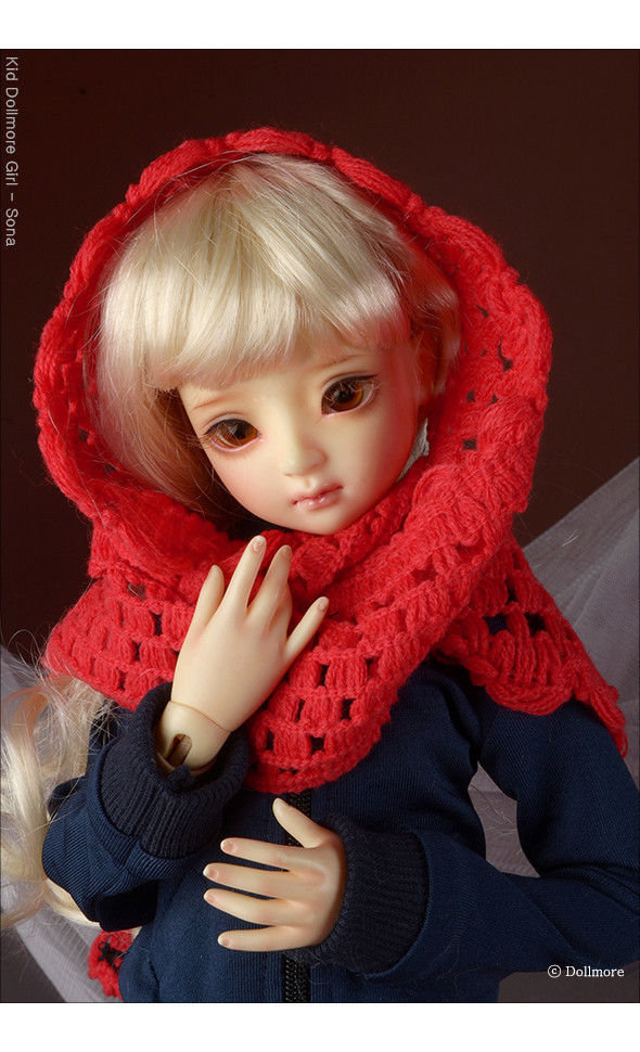 Model & MSD - Drizzly Knit Muffler (Red)