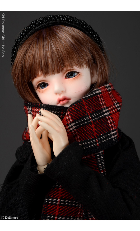 Model & MSD - Hard Check Woolen Muffler (S Wine)