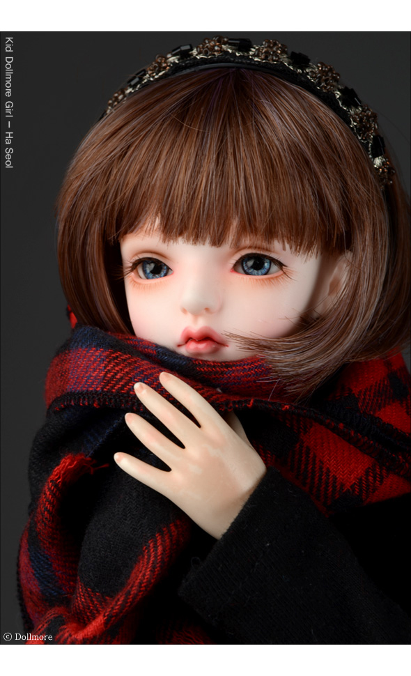 Model & MSD - Soft Check Woolen Long Muffler (Red)