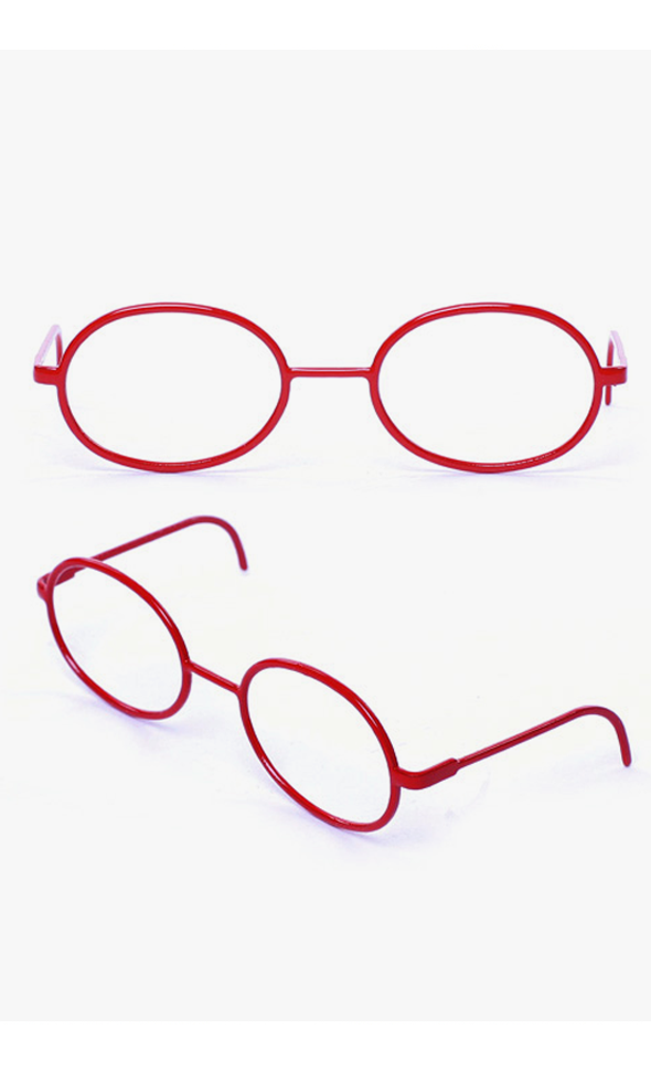 블라이스 Size - Round Steel Lensless Frames (Red)
