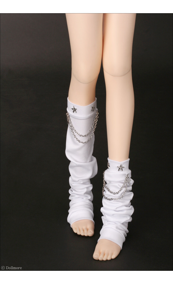 Model F - Chain+Star Leg Warmer (White)