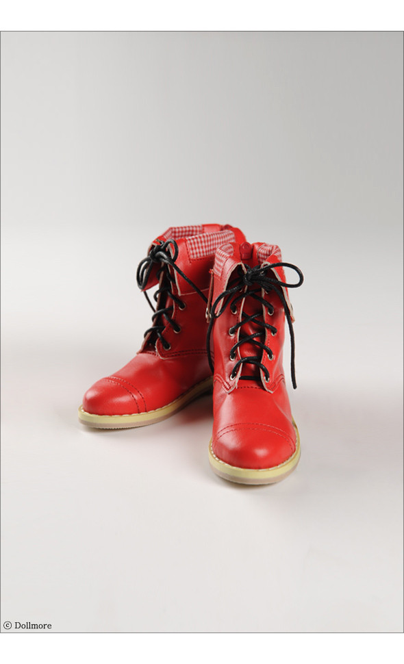 Glamor Model - Chara Check Boots (Red)