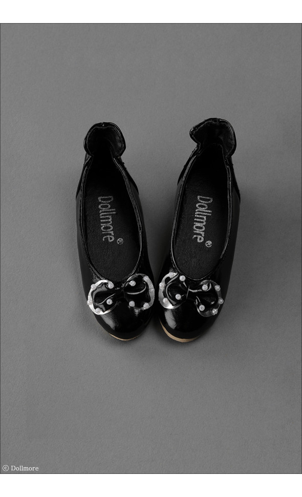 Model Doll Shoes - Pretear Ribbon Shoes (Black)
