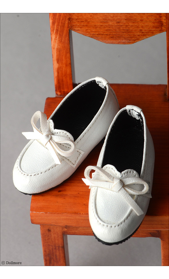 Grace Doll Size -Ribbon Loafer  (White)