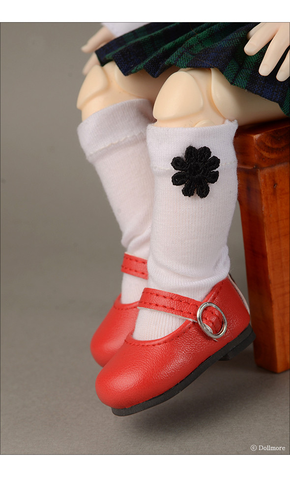 Dear Doll Size - Macaron Mary Jane Shoes (Red)