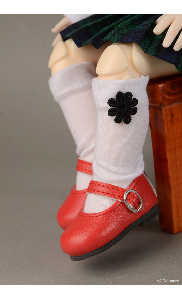 Dear Doll Size - Macaron Mary Jane Shoes (Red)