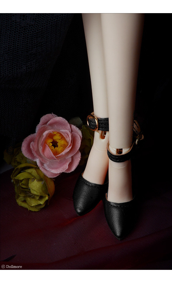 Fashion doll Size - Delightful Heels shoes (Black)[C3]