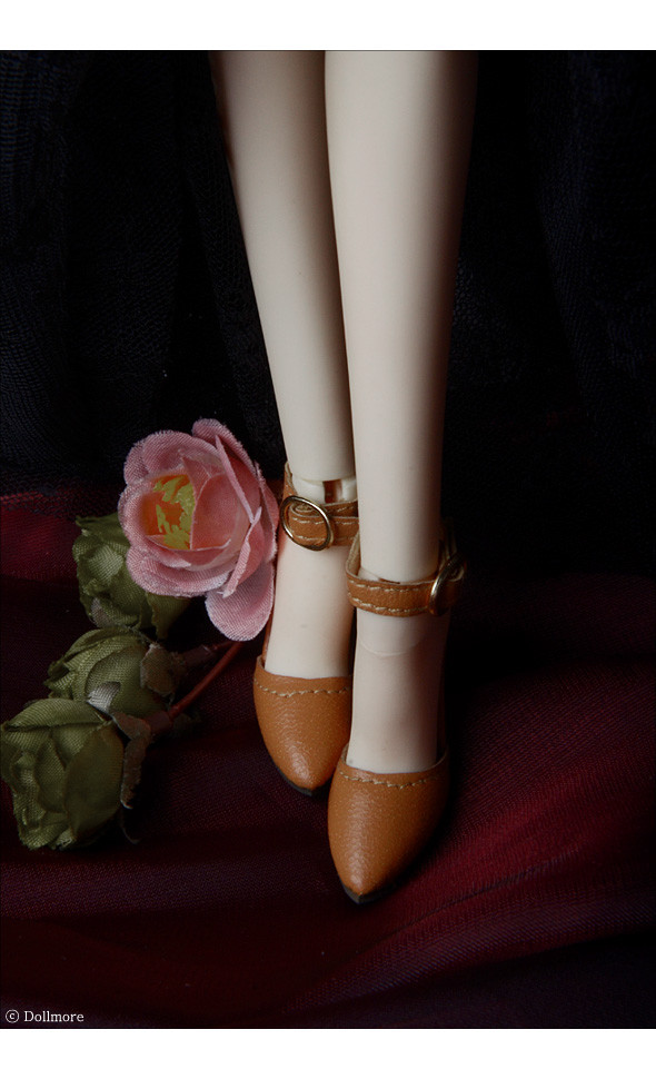 Fashion doll Size - Delightful Heels shoes (Brown)[C3]
