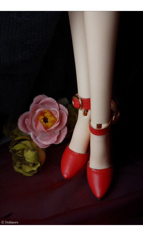 Fashion doll Size - Delightful Heels shoes (Red)[C3]