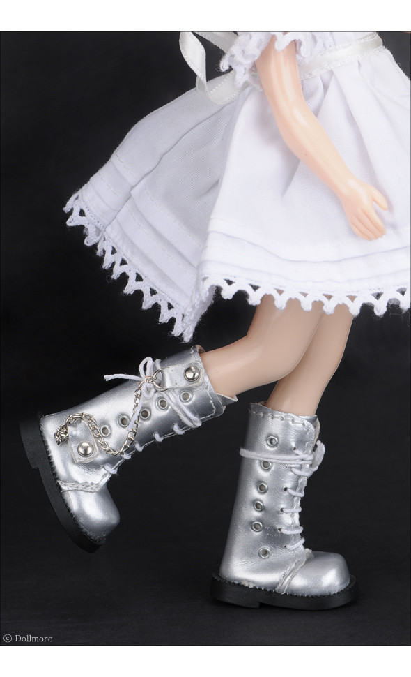 12 inch Anfan Chain Boots (Silver)