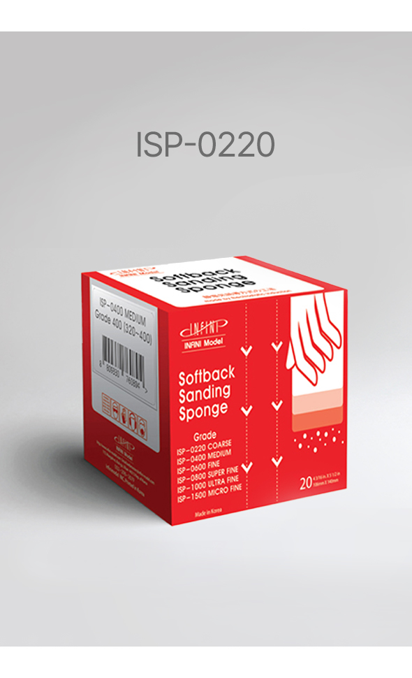 Infinii ISP-0220 primium ultra-precision sponge sandpaper course 0220 (1Box/20Piece)